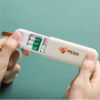 7 dni moda przenośny styl skandynawski pudełko na pigułki Tablet Pillbox dozownik pudełka na leki 3 siatki dozujące organizator do zestawu 1